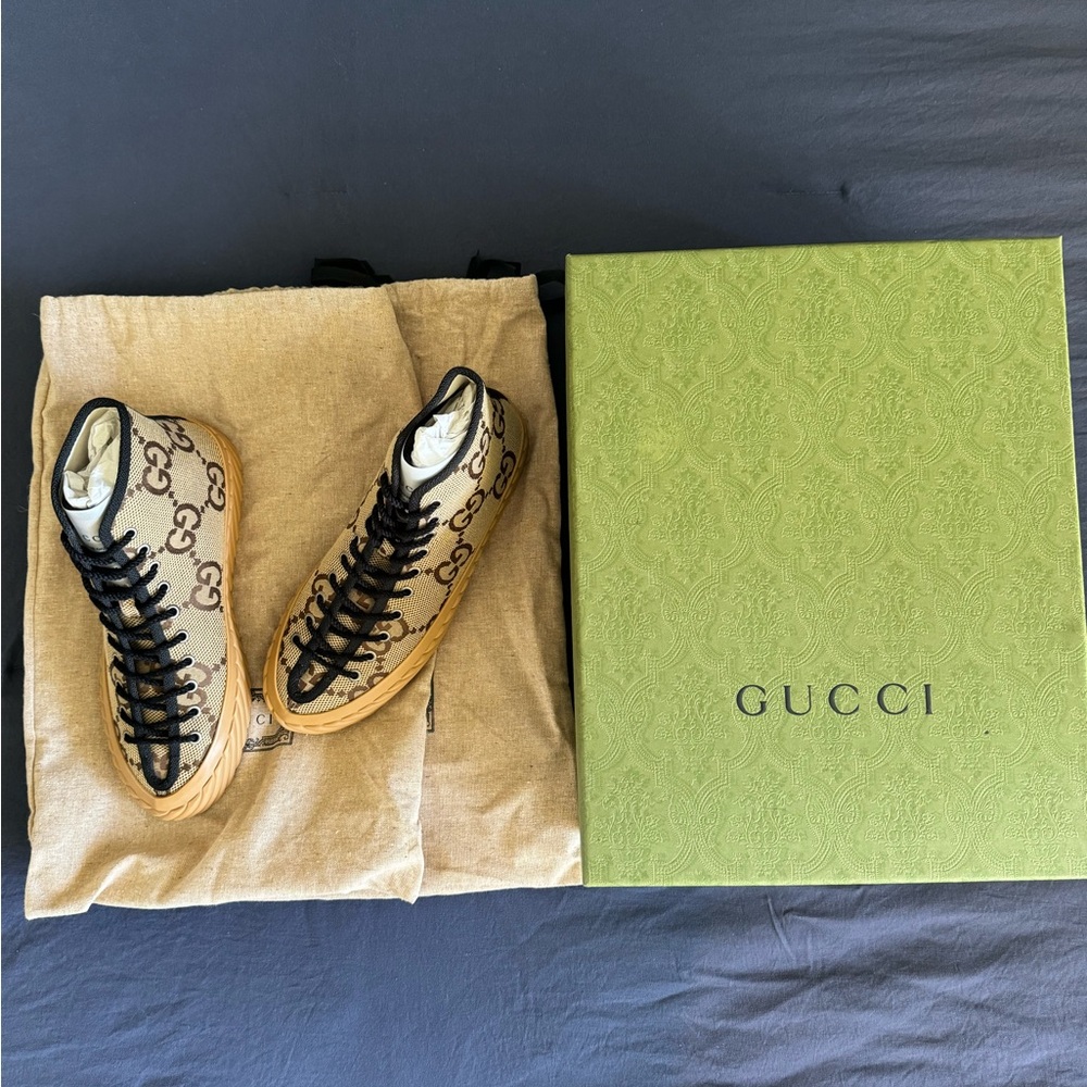Nude Gucci high top sneaker